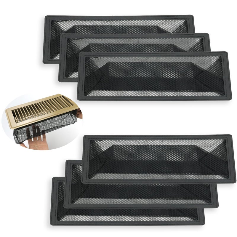 YANWEN Floor Register Trap, Air Vent Filter Mesh Catcher, Vent Screen Net Keeps Bugs, Coins, Pet Hair, Food Out (4 * 14''/ 6 Pack) - Image 1